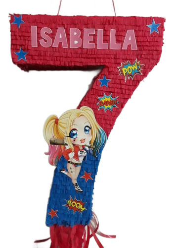 Piñata Harley Quinn Numeros- Todas Las Tematicas!