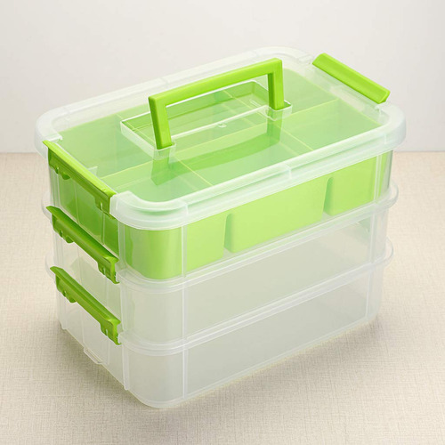 Caja De Almacenamiento Portátil Multiusos De 3 Capas, Verde