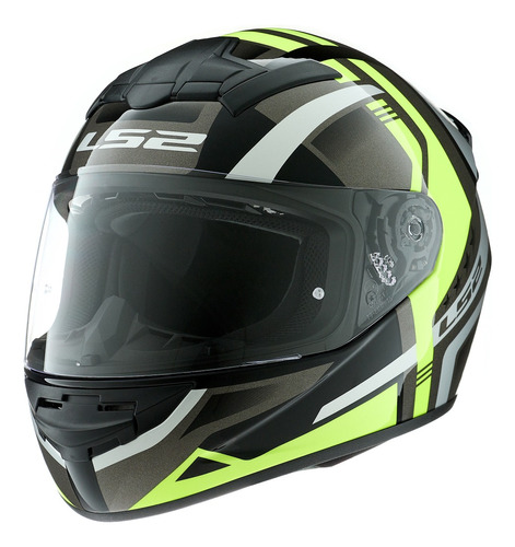 Casco Moto Ls2 Integral 352 Rookie Locus Gris Neon Frontera