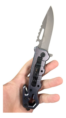 Navaja Cuchillo Tactico Bombero Rescate Surefire Camping Gris