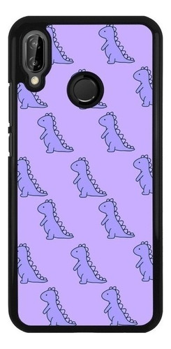 Funda Protector Para Huawei Dinosaurios Tapiz Morado Arte N