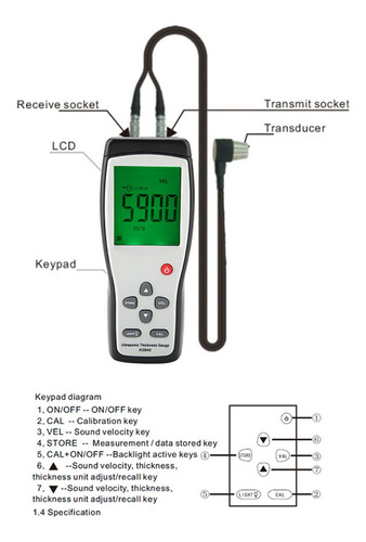 Sensor Inteligente Medidor De Espesor Ultrasónico Digital So
