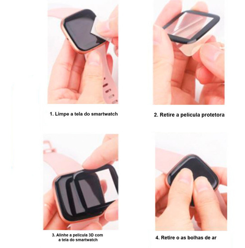 Película 3d Para Xiaomi Amazfit Gts 2e Kit Com 4 Unidade