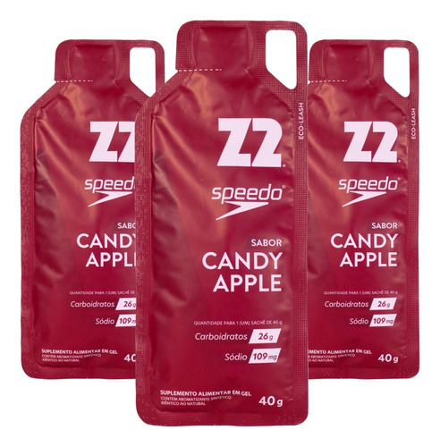Z2 Energy Gel 3 Sachês 40g (triple Pack) Sabor Candy Apple
