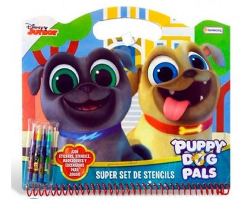 Imagen 1 de 4 de Set Stencils Dibujo Puppy Dog Pals Super Dpd02061 Edu