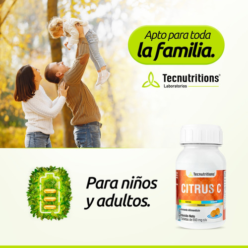 Suplemento Vitamina C, Zinc, Tecnu® Defensas, Sistema Inmune Sabor Sin sabor