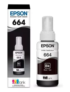 Tinta Epson Original T664 L355 L380 L395 L495 L1300 Negra/o