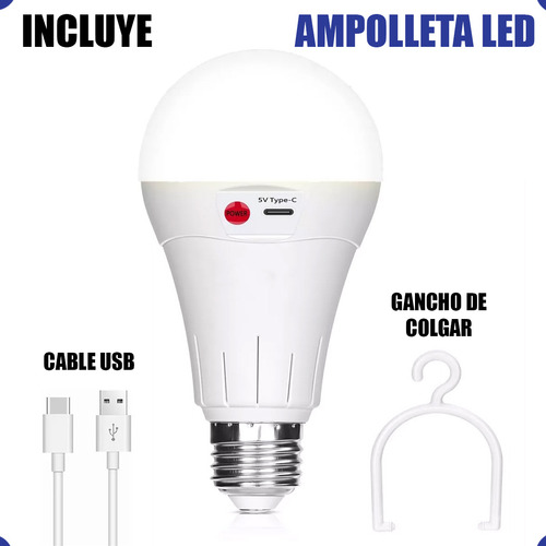 Ampolleta Recargable Ampolleta E27 Ampolleta Emergencia 10w