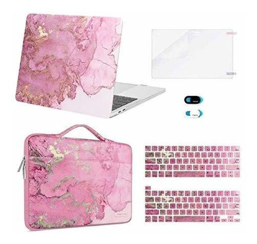 Funda Para Macbook Pro 13 Pulgadas Y Accesorios Marmol Rosa