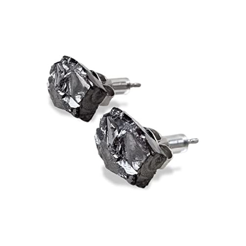 Aretes De Piedra Semipreciosa Shungite Para Mujeres