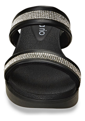 Sandália Casual Feminino Tiras Com Strass Beira Rio