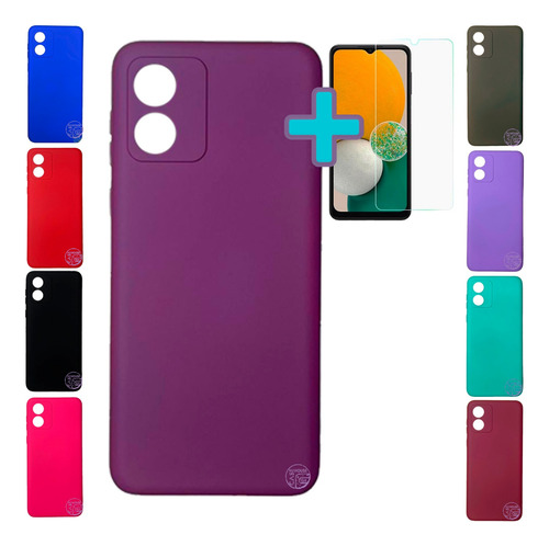 Funda Para Moto Motorola E13 Silicona Carcasa Y Vidrio 