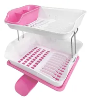 Comprar Secaplatos 2 Niveles Multiusos Porta Cubiertos Tazas Vasos Color Rosa