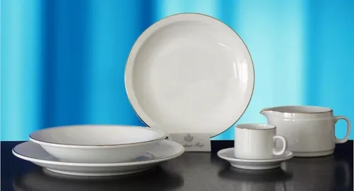 Juego 6 Platos Playos Porcelana Tsuji 499 Filete Oro