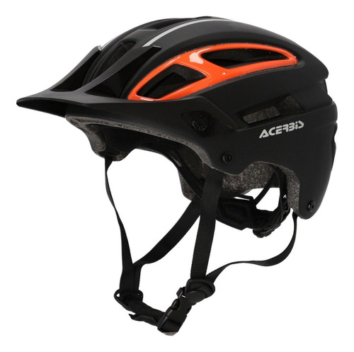 Casco Mtb Double.p Ciclismo Mountain Bike Acerbis N Avant Color Negro/naranja Talle L/xl