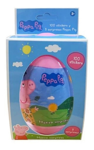 Huevo Sorpresa Grande De Peppa Pig Con Figuras Y Stickers