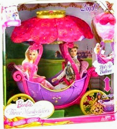 Barbie Princesas 2008 Carruaje Globo 3 Mosketeers N.u.e.v.o. (Usado)