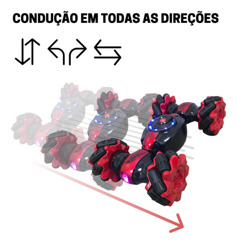 Carrito de juguete Radical Red para piruetas con control de 360°, 4x4