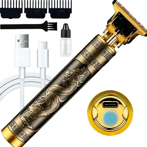 Maquina Profissional Acabamento Cabelo Barba Sem Fio Recarregável Cor Dourado Bivolt Menor preço em Maquina Profissional Acabamento Cabelo Barba Sem Fio Recarregável Cor Dourado Bivolt