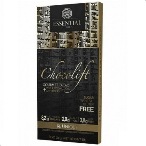 Chocolift Gourmet Be Unique 40g (480g) 12 Unidades Essential Sabor Gourmet Cacao