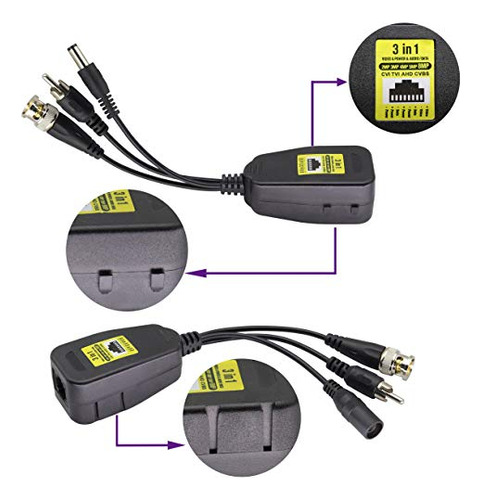 Transmisor Bnc A Rj45 Con Balun De Audio Y Video Pasivo