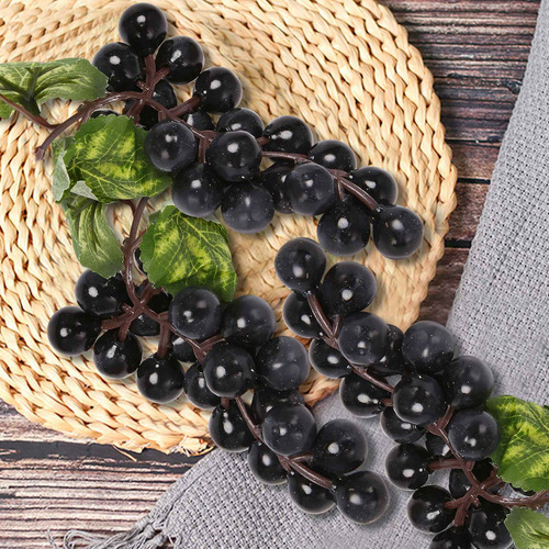 10 Cachos De Uvas Pretas Artificiales, Frutas Falsas, Home H