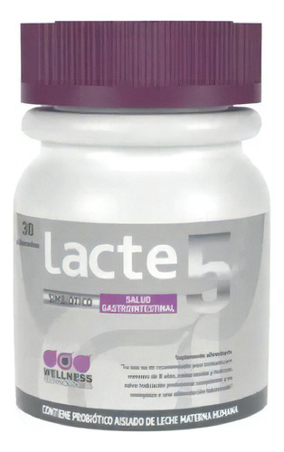 Probiotico Lacte5(color Lila). Salud Gastrointestinal. 30cap Sabor Sin Sabor