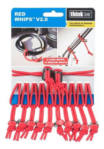 Kit De 12 Cintas Elásticas Rojas Red Whips Color Rojo