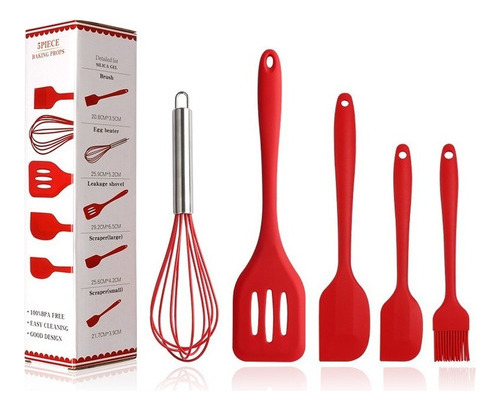 Juego Utensilios De Cocina Silicona Para Hornear 5 Piezas