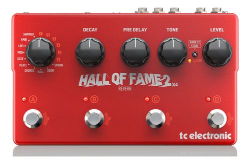 Tc Electronic Hall Of Fame 2 X4 Pedal Reverb De 4 Switchs