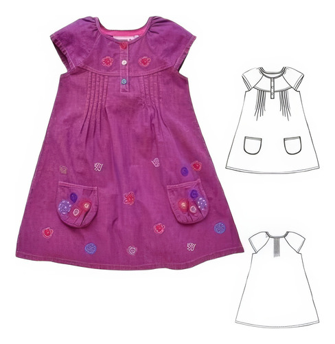 Moldería Textil Unicose - Vestido Jumper Bebe 1002