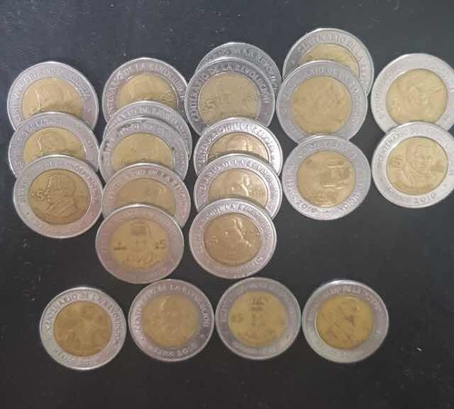 Monedas De 5 Pesos De La Rev. E Independencia Preg Exist