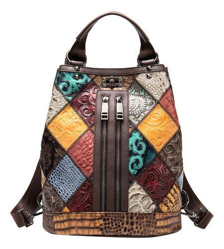 Bolso Bandolera De Cuero Para Mujer, Mochilas De Viaje