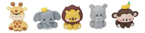 Decoración Para Tartas Con Animales De La Jungla, 5 Unidades