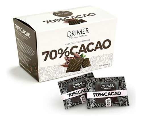 Chocolate 70% Cacao Drimer 5 G Caja X 20 Unidades
