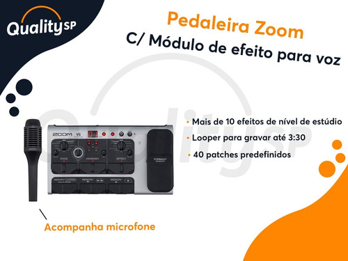 Imagem 9 de 9 de Pedaleira Zoom C/ Modulo De Efeitos P/ Voz - V6 Vocal