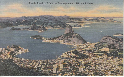 1949 Brasil Postal Color Bahia De Botafogo Rio De Janeiro