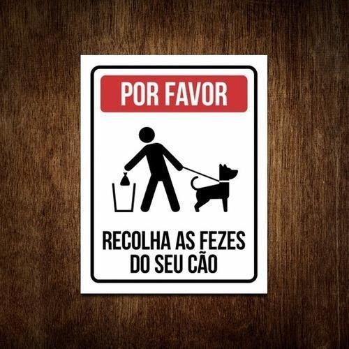 Placa Por Favor Recolha As Fezes Do Seu Cão Coco Cachorro