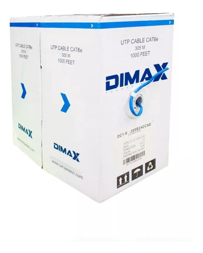Cable Utp Cat5e Color Azul Cca 305m - Dimax Dc1-5e-305b24cca