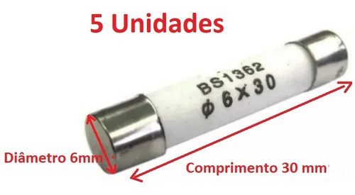 Fusível Microondas Cerâmico 15a 15 Amperes - 5 Unidades
