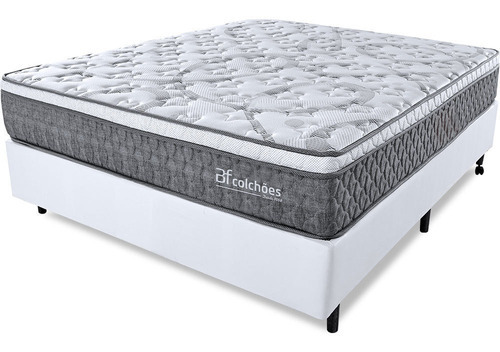 BF Colchões Cama Box Viúva Colchão Mola Ensacada e Pillow top de Espuma Viscoelástico 128x188x63cm