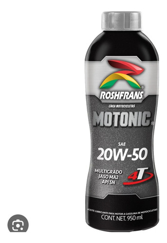 Aceite 4t 20w50 Mineral Motonic Roshfrans Cont. 950ml .