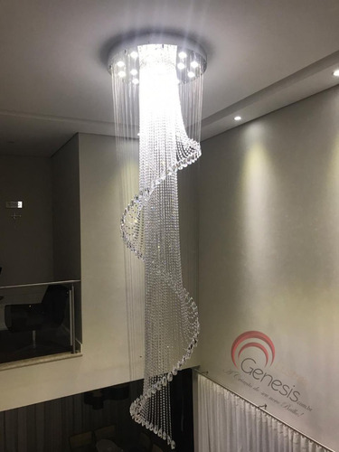 Lustre Cristal Reinado Ø70 2,50 A 3,50 Pé Direito Duplo Alto