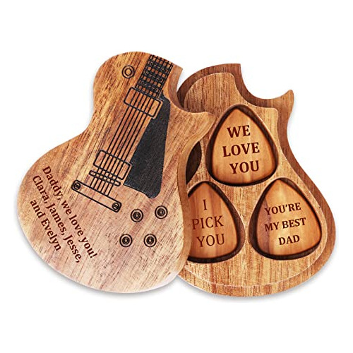 Púas De Guitarra Personalizadas De Madera, Soporte De ...