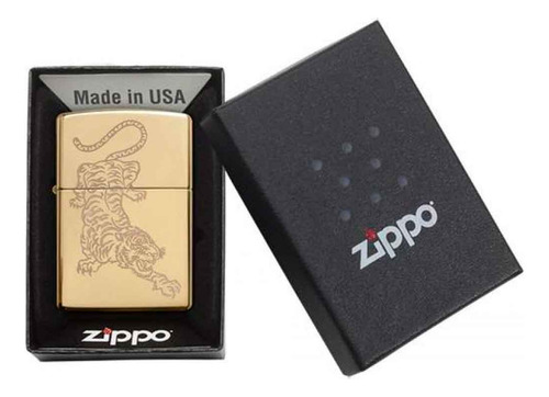 Zippo Tattoo Tiger Design Gold Universo Binario