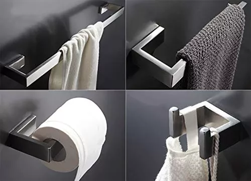 Toallero de baño con barras de torre – SUS 304 de acero inoxidable para  toallas de baño, soporte de pared para toallas de baño, acabado de  superficie