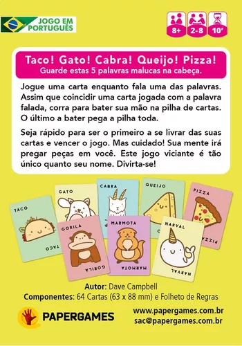 Kit: Taco Gato Cabra Queijo Pizza + Sleeves – Walderes Jogos