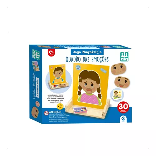 Jogo Infantil Quadro Das Emoções 30 Pcs Magnéticas Nig 0456