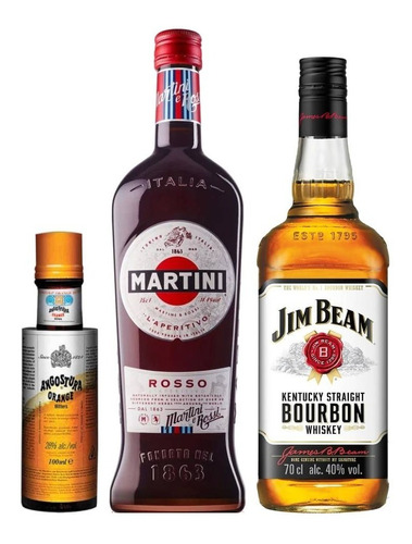 Whisky Jim Beam 1l + Vermouth Rosso 750m + Bitter Angostura 