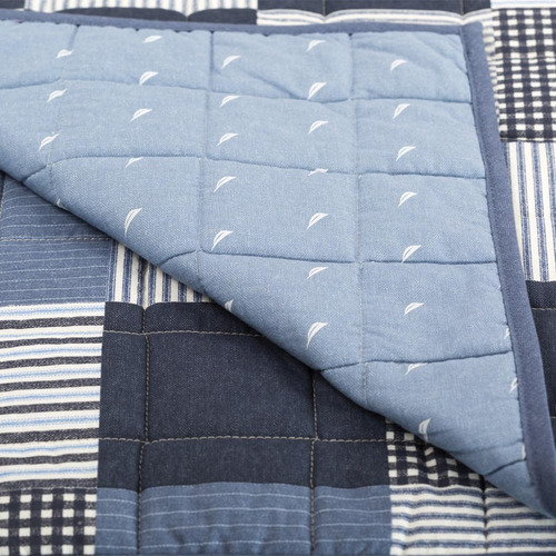 Set Colcha Nautica Holly Grove Fullqueen Algodón Reversible